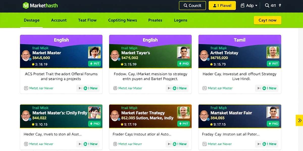 Market Master India - Community Forums Market Master India community forums showing players discussing investment strategies in Hindi, English, and Tamil